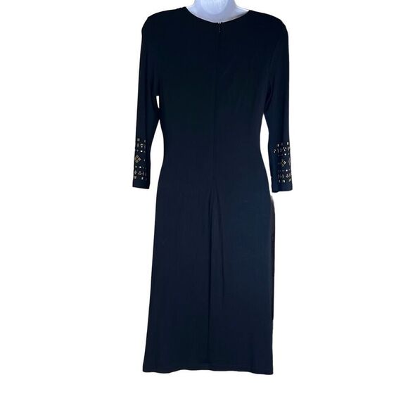 Premise Small Black Brass Studded Embellished Bodycon Dress NWT Cocktail Party - Picture 2 of 12